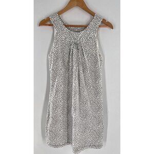 Lily Women's Small Black White Polka Dot Sleeveless A-Line Dress Lined